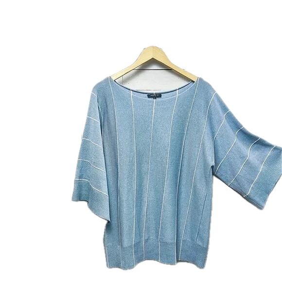 Lafayette 148 New York Blue Crew Neck Sweater - Picture 3 of 7